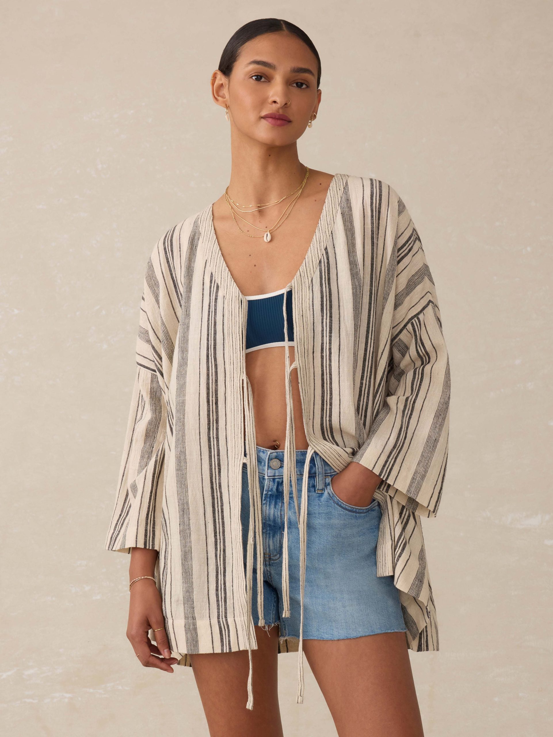 Rip Tide Coverup - Sandy Mixed Stripe - Image 5