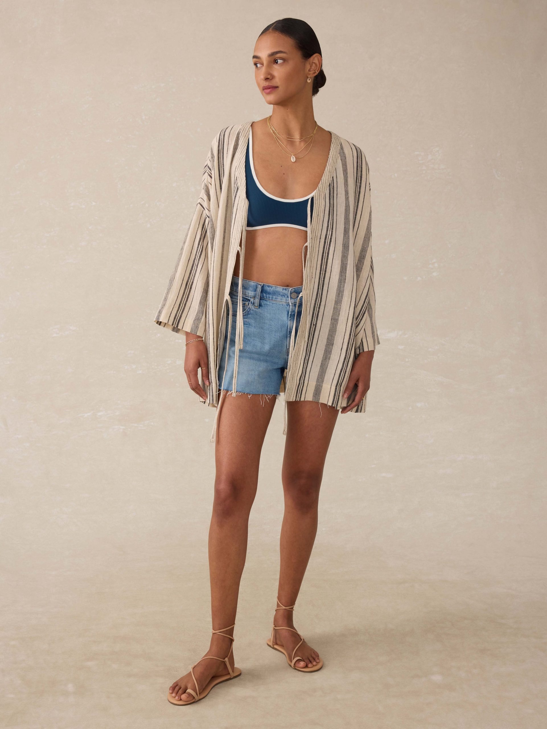 Rip Tide Coverup - Sandy Mixed Stripe - Image 3