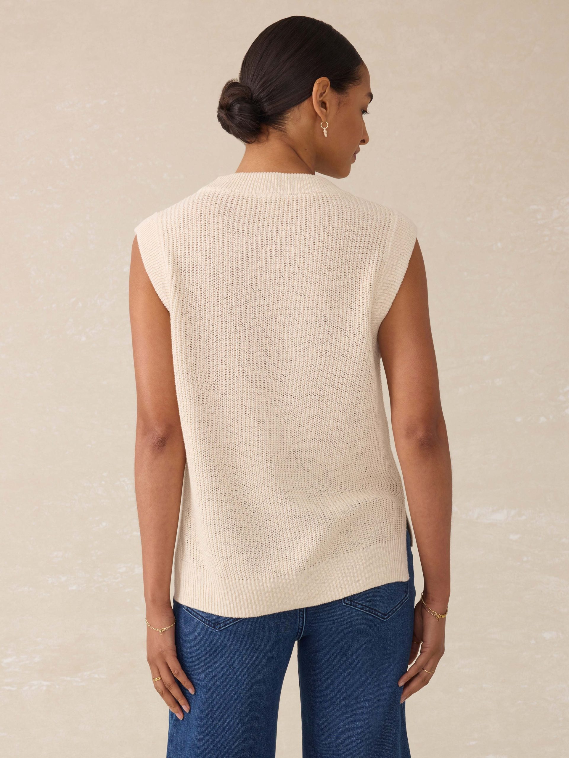 Miramar Linen Sweater Tank - Summer Sand - Image 5