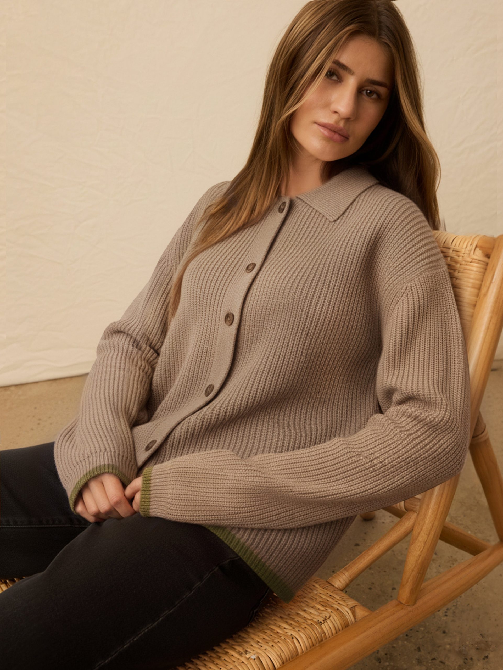 Lodge Cardigan - Nutmeg - Image 3