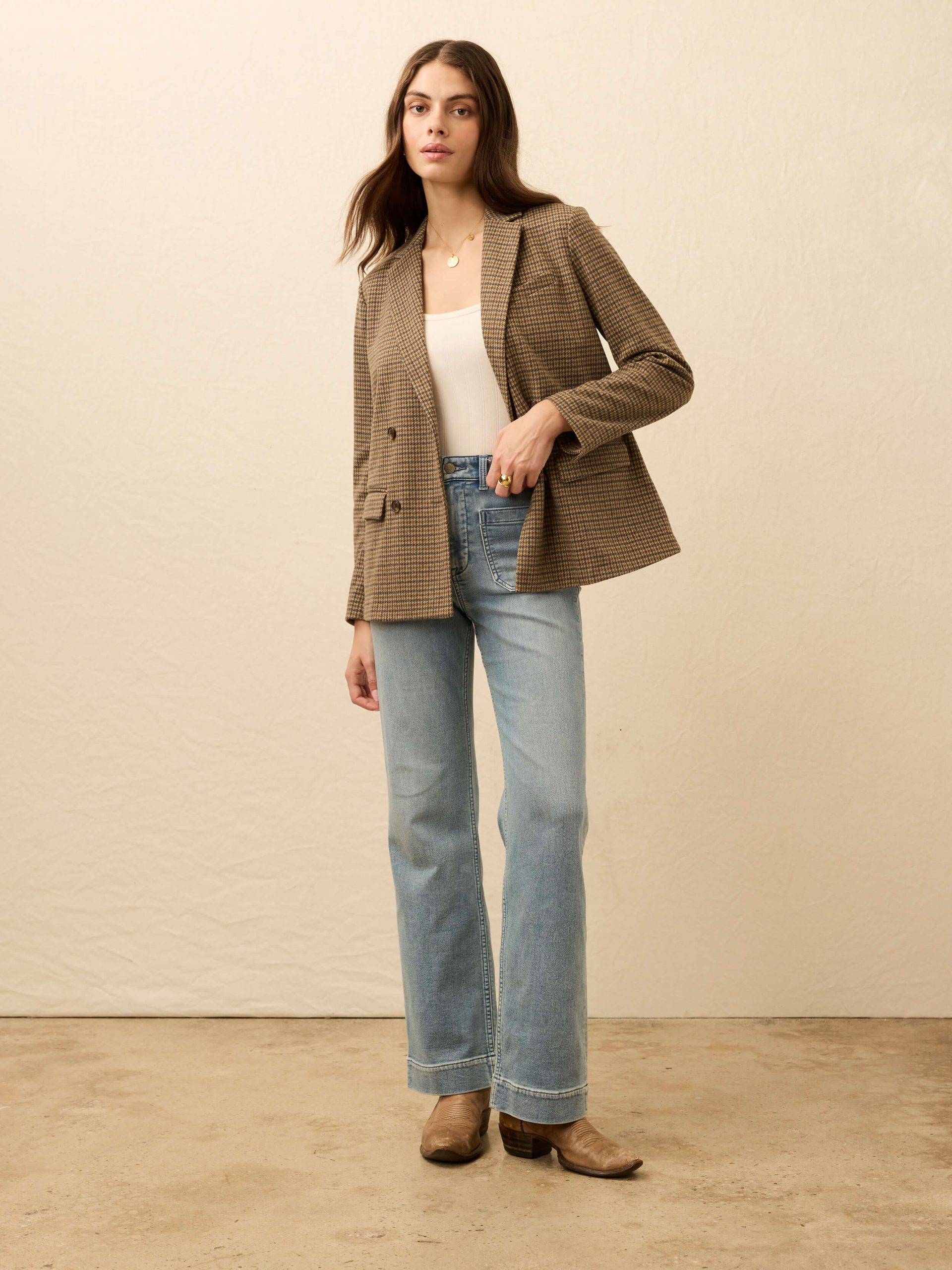 Inlet Knit Double Breasted Blazer - Rockhill Houndstooth - Image 6