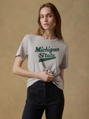Michigan State Sunwashed Essential Tee - Dune Grey Heather